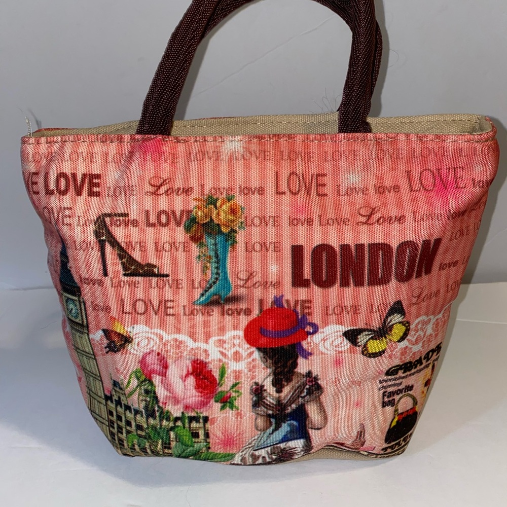 Roxy Pink London Print Women's Tote/ Lunch Bag